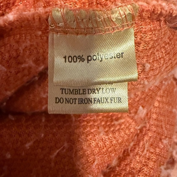 True Grit Orange Teddy Jacket Cozy Sherpa Style - Picture 5 of 7